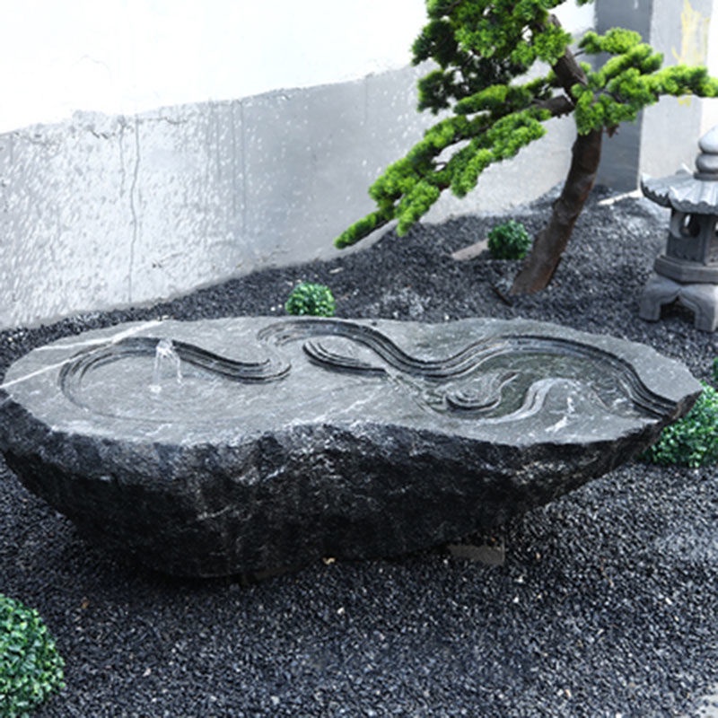 大型石雕】中式禪意戶外日式景觀擺件新石缽花園庭院養魚池流水水缽盆