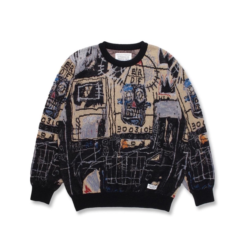 22AW Wacko Maria JEAN-MICHEL BASQUIAT / CREW NECK SWEATER 全新