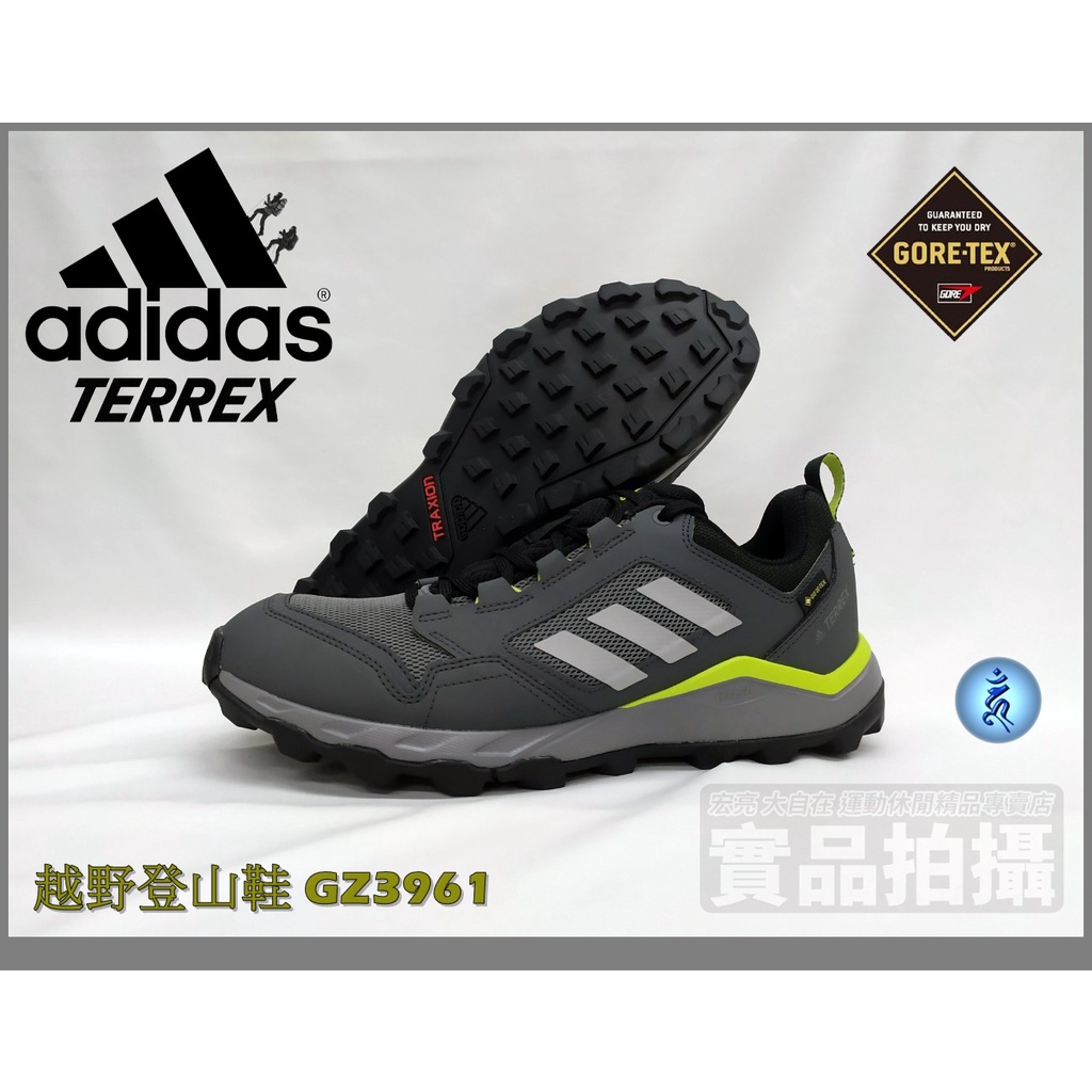 ADIDAS 越野跑鞋TERREX TRACEROCKER 2 G-TX 防水登山鞋深灰綠GZ3961 大