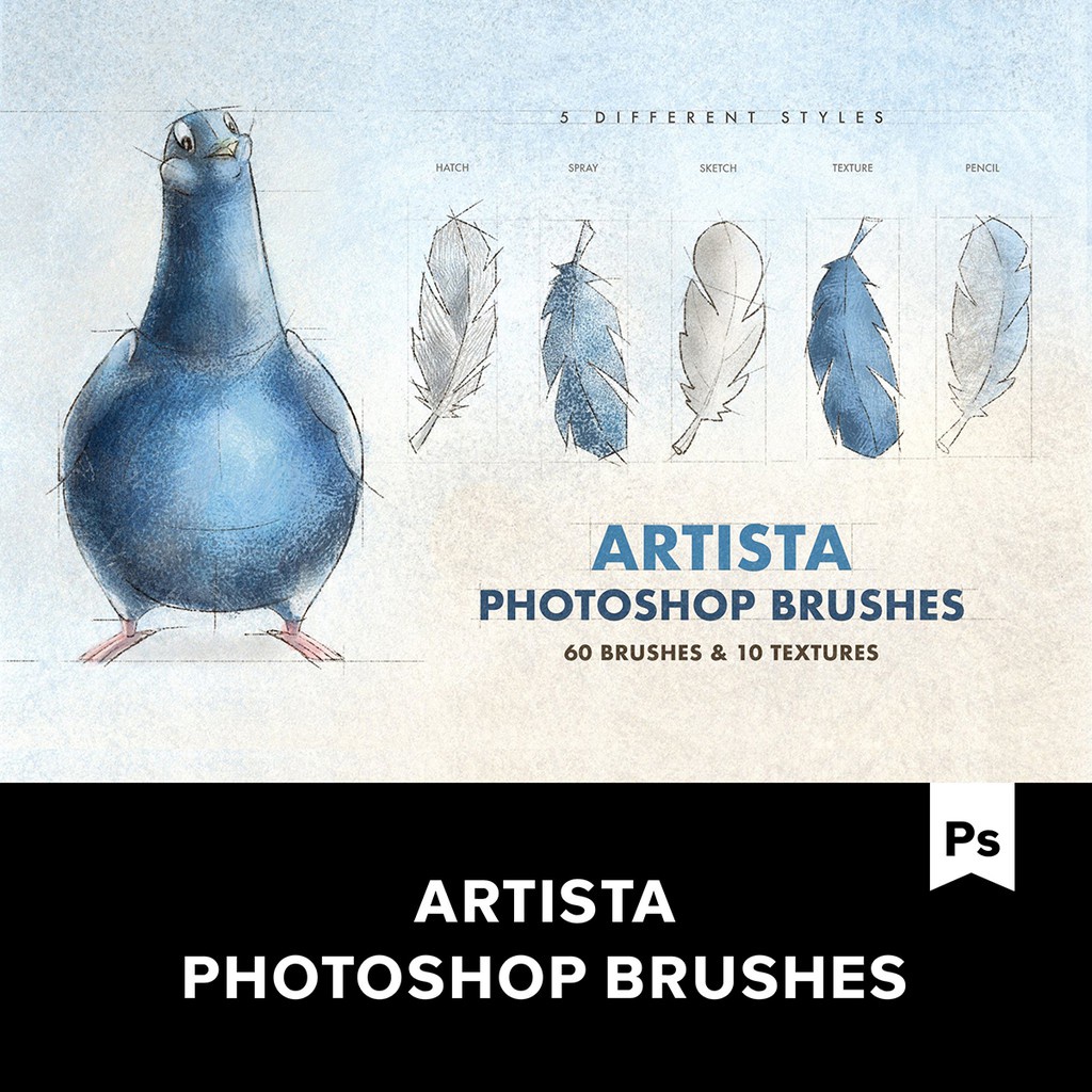 Photoshop筆刷 | Artista Brushes For Photoshop 60款鉛筆素描筆刷 | 蝦皮購物