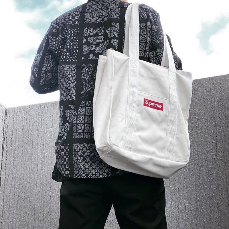 xsPC Supreme 20FW Canvas Tote 帆布托特包白現貨正品特價| 蝦皮購物