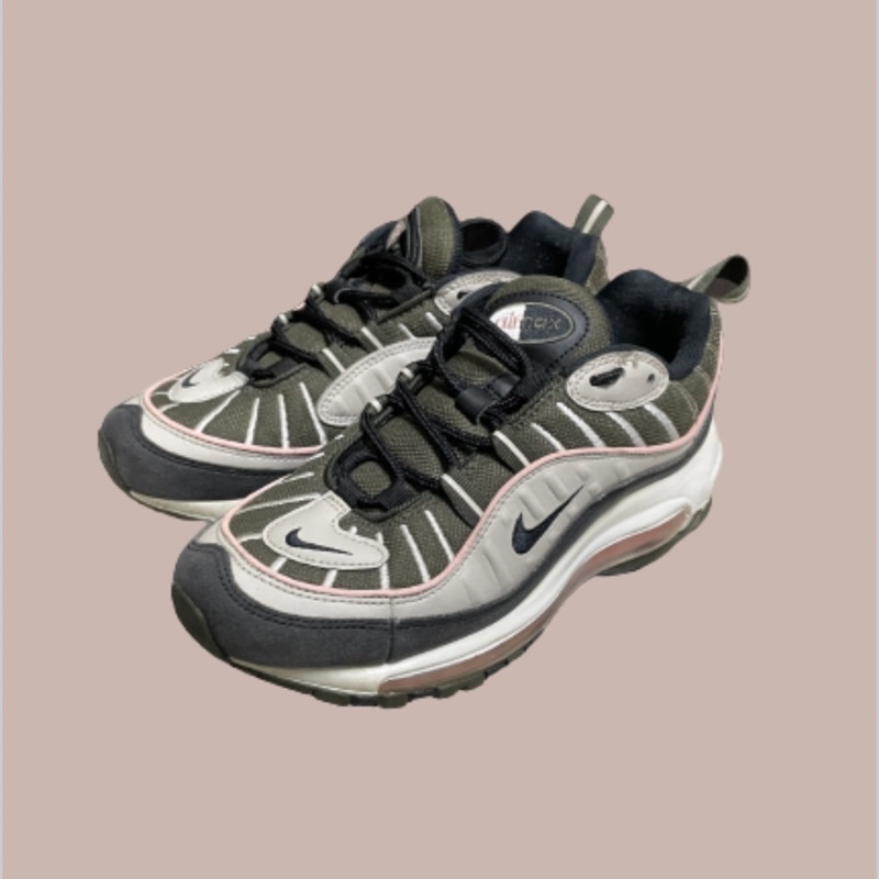 NIKE AIR MAX 98 運動鞋球鞋女鞋復古慢跑鞋綠色粉紅色黑色卡其色| 蝦皮購物