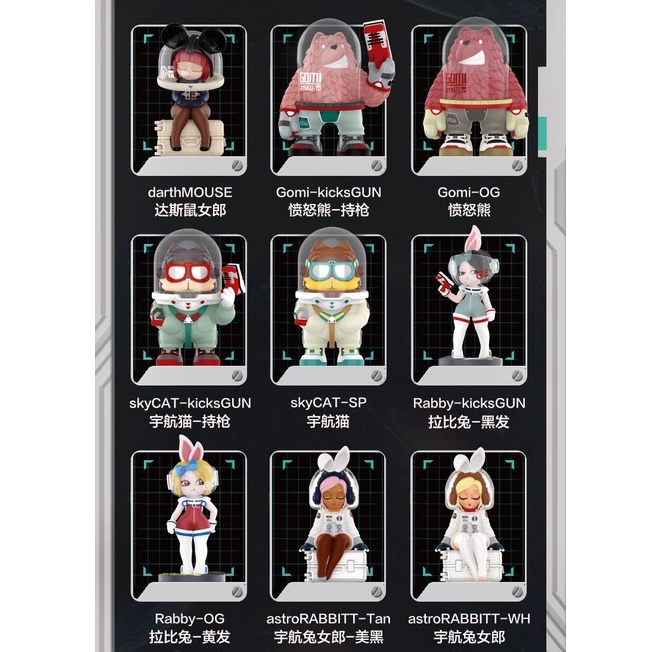 【預購】特惠 COOLABO 宇宙朋友 系列 POPMART 泡泡瑪特 盒玩 公仔玩具 盲盒 達斯鼠女郎 宇航兔女郎美黑 | 蝦皮購物