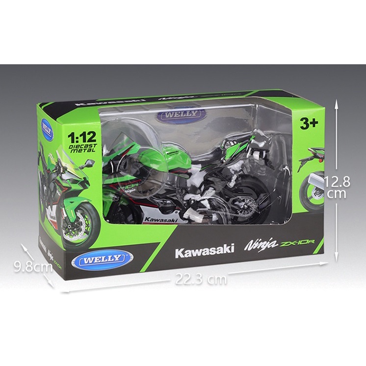 阿莎力1:12 川崎忍者ZX10R ZX-10R 10R 重機模型重機WELLY | 蝦皮購物