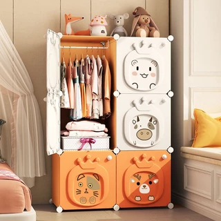 兒童衣櫃家用臥室簡易組裝結實耐用嬰兒寶寶收納櫃置物塑料小衣櫥