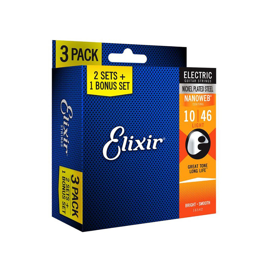 『放輕鬆樂器』免運！三包裝！Elixir 16542 (10-46) 薄膜 NANOWEB 電吉他弦 12052 | 蝦皮購物