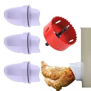 餵雞器家禽飼料用品 DIY 防雨家禽餵食器端口重力飼料套件,用於桶桶箱槽