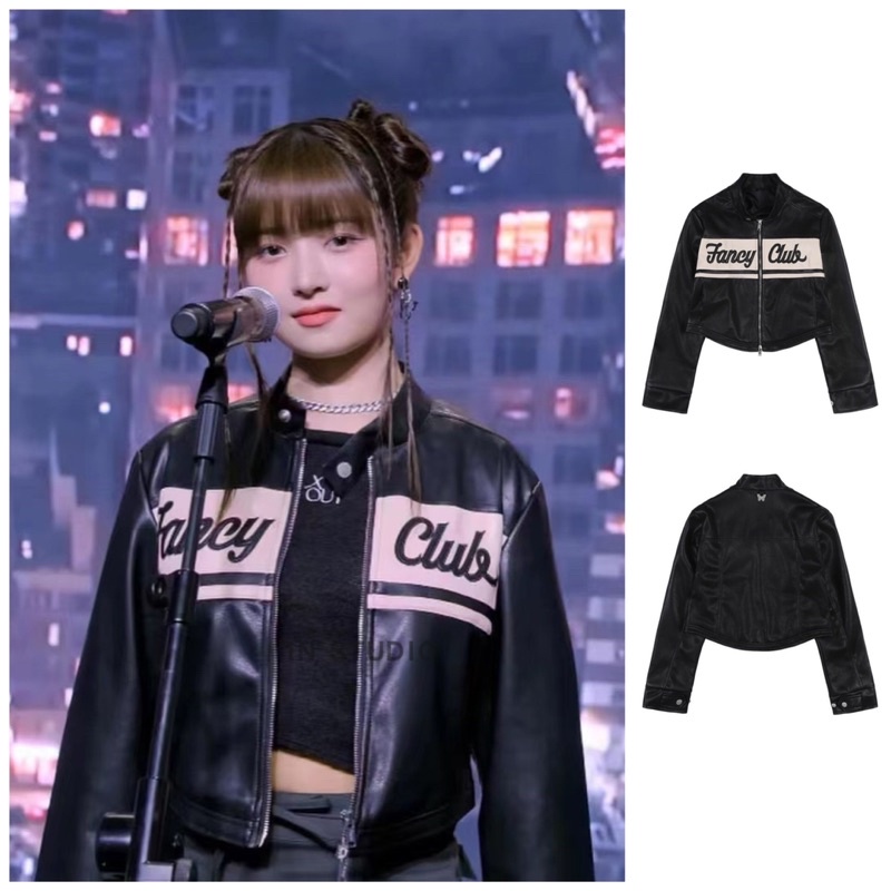 NF] BIKE CROP LEATHER JACKET (BROWN)_F23ZA931 - FANCY CLUB