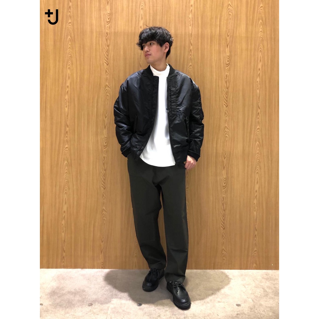 現貨UNIQLO +J HYBRID羽絨寬版MA-1飛行外套XS JIL SANDER 445765 BLACK