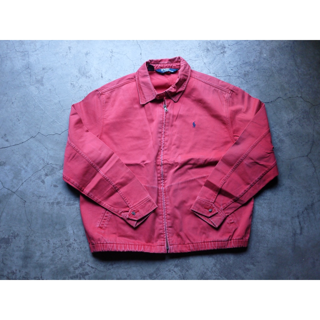 Vintage 90'S Ralph Lauren swing-top fleece jacket, made in the USA, size L. polyester Khaki type Vintage Second Hand main image 1