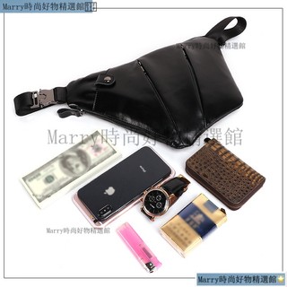 現貨免運 ♗READY STOCK真皮男士胸包 時尚休閒騎行斜挎胸包頭層牛皮男士包包 腰包 斜背包 男士禮物 | 蝦皮購物