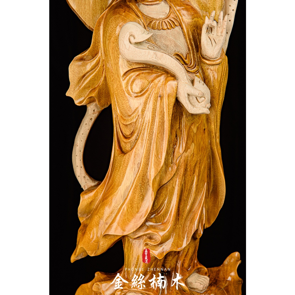 四川金絲楠木/小葉楨楠觀音】福建全手工木雕帝王之木觀音觀世音