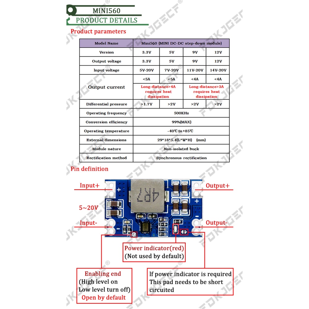 5A DC-DC mini560降壓穩壓電源模塊輸出3.3 5V 9V 12V | 蝦皮購物