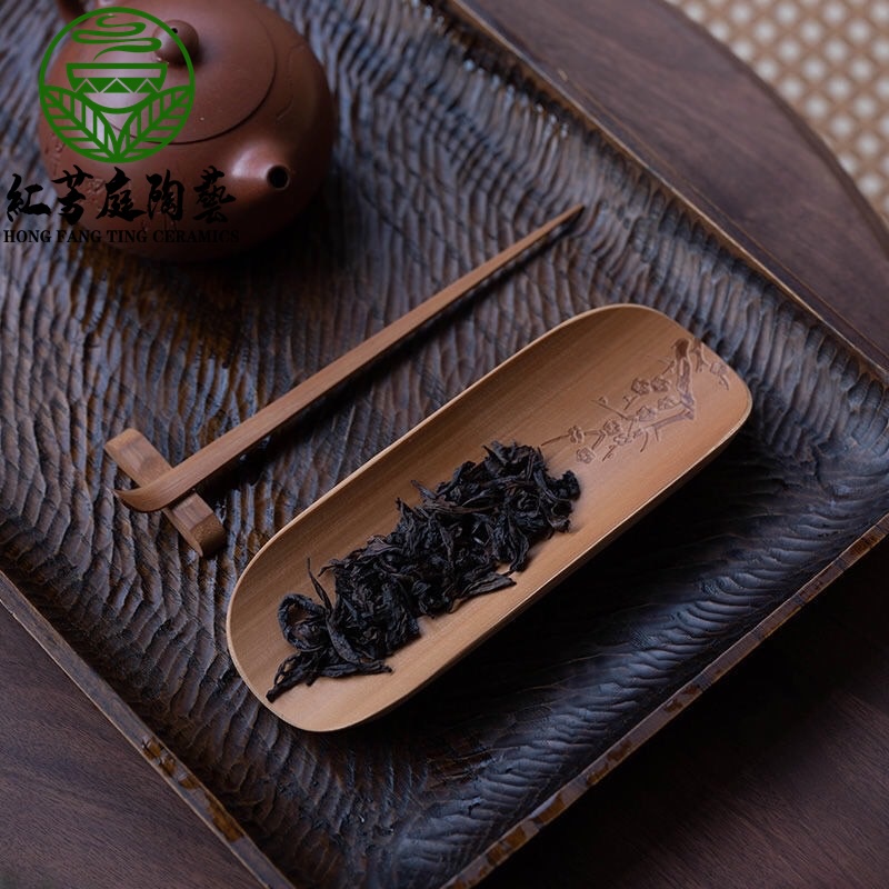 茶荷梅蘭竹菊【紅芳庭】茶則茶針茶扒茶擱茶具茶道具竹茶則茶道四君子光