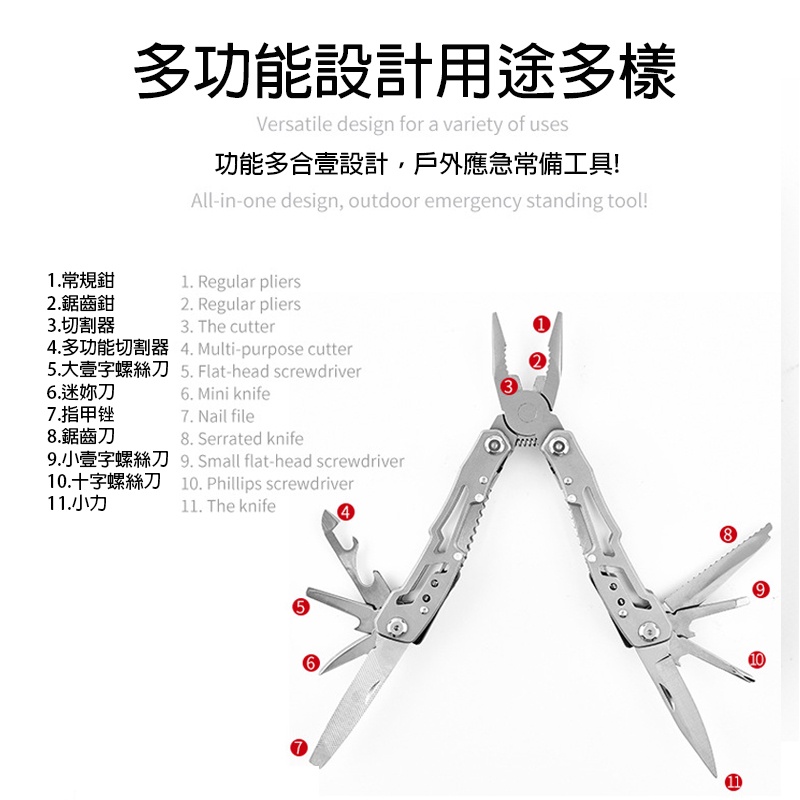 【Hao Teng】戶外活動 420鋼材14合一 多功能折疊工具鉗 瑞士刀 露營 野外 外用刀 工具刀 摺疊刀 登山 多 | 蝦皮購物