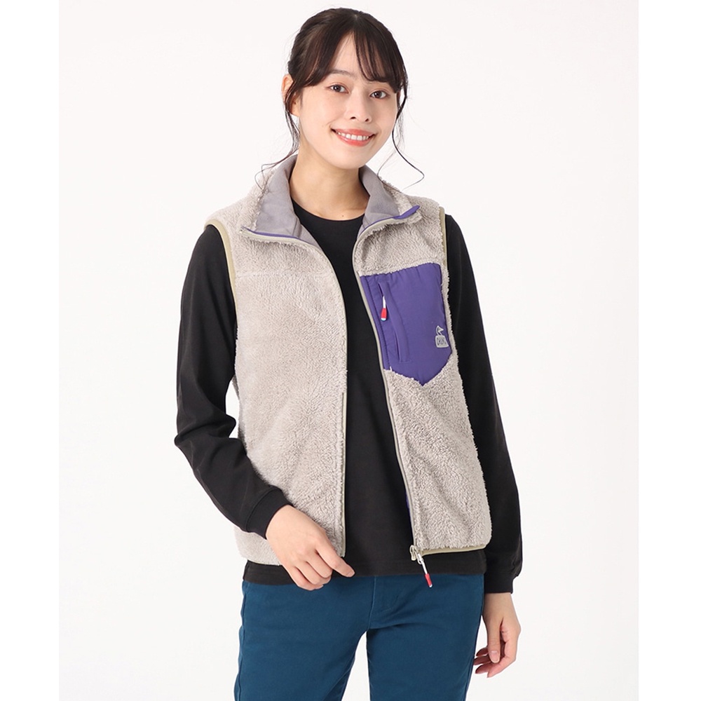 CHUMS Bonding Fleece Vest 女刷毛背心淺灰白CH141278G059 | 蝦皮購物