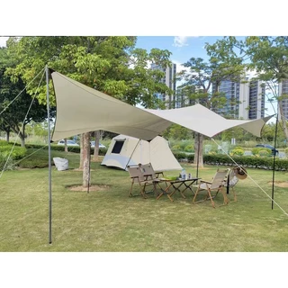 [Mr.CAMP] 490X520CM 多邊形造型天幕布(奶酒色/個性黑)露營美學天幕