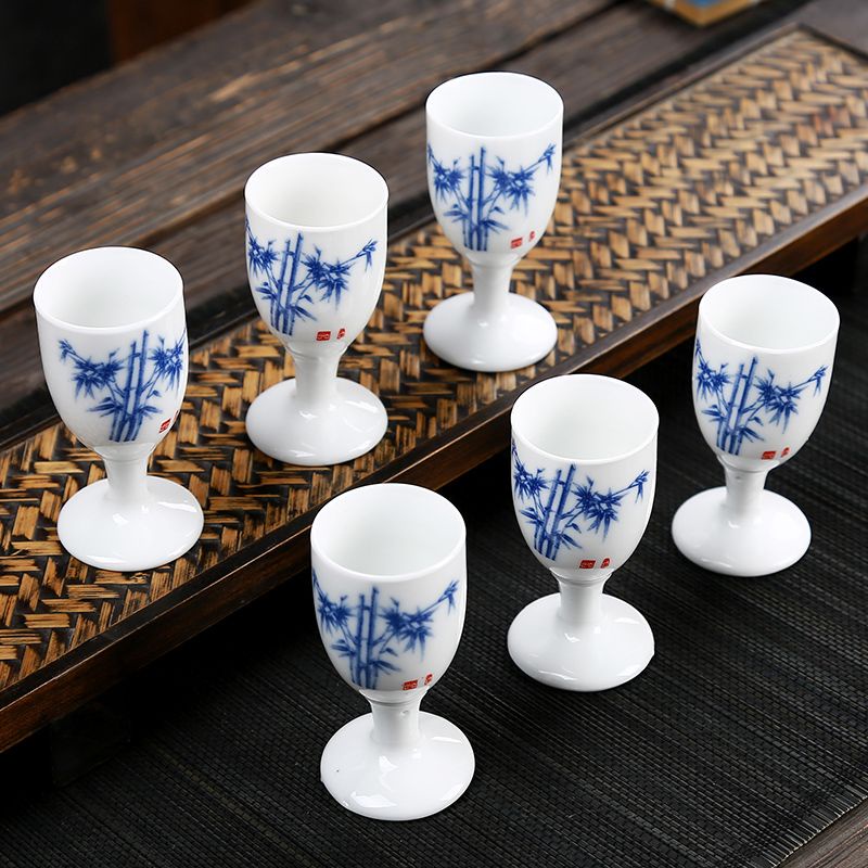 臺灣優選】新品景德鎮陶瓷酒杯酒盅白酒盃烈酒盃高腳盃小酒杯單個白酒杯