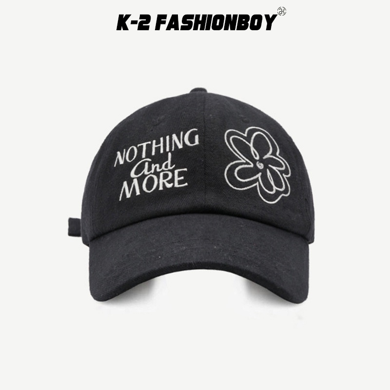 K-2】NOTHING and MORE 花朵刺繡老帽棒球帽K2 帽情侶穿搭帽子遮陽帽 