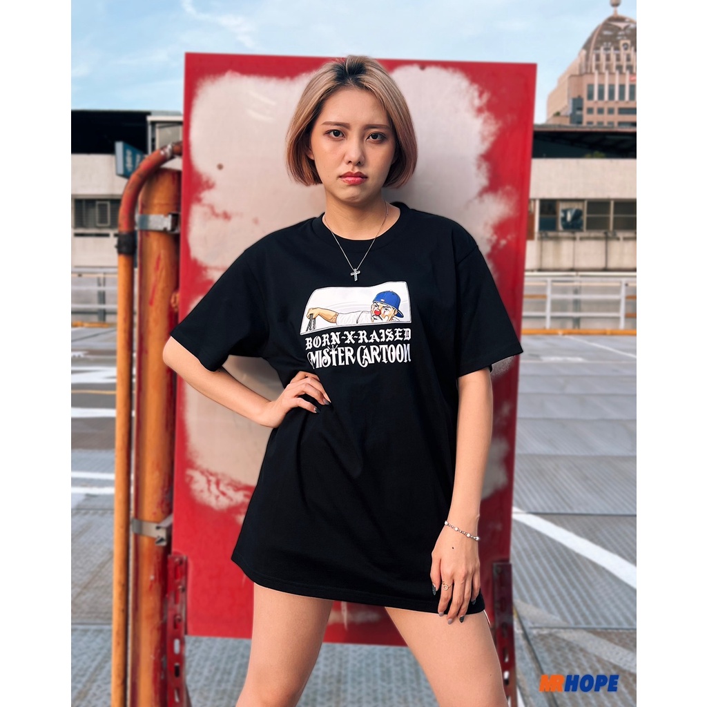 Mr Cartoon BORN RAISED STARCHED TEE WT 白-