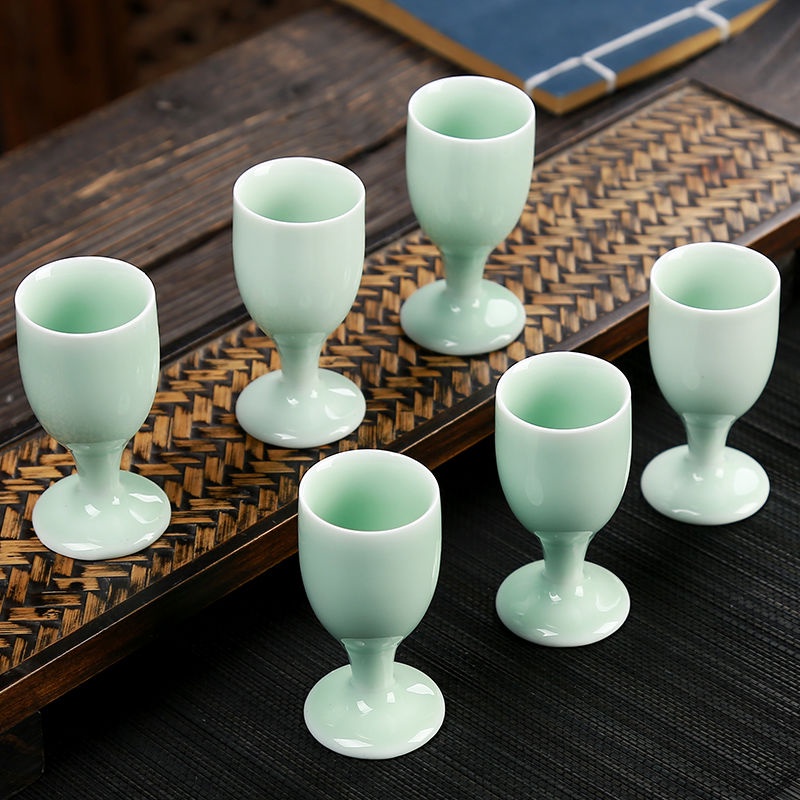 臺灣優選】新品景德鎮陶瓷酒杯酒盅白酒盃烈酒盃高腳盃小酒杯單個白酒杯