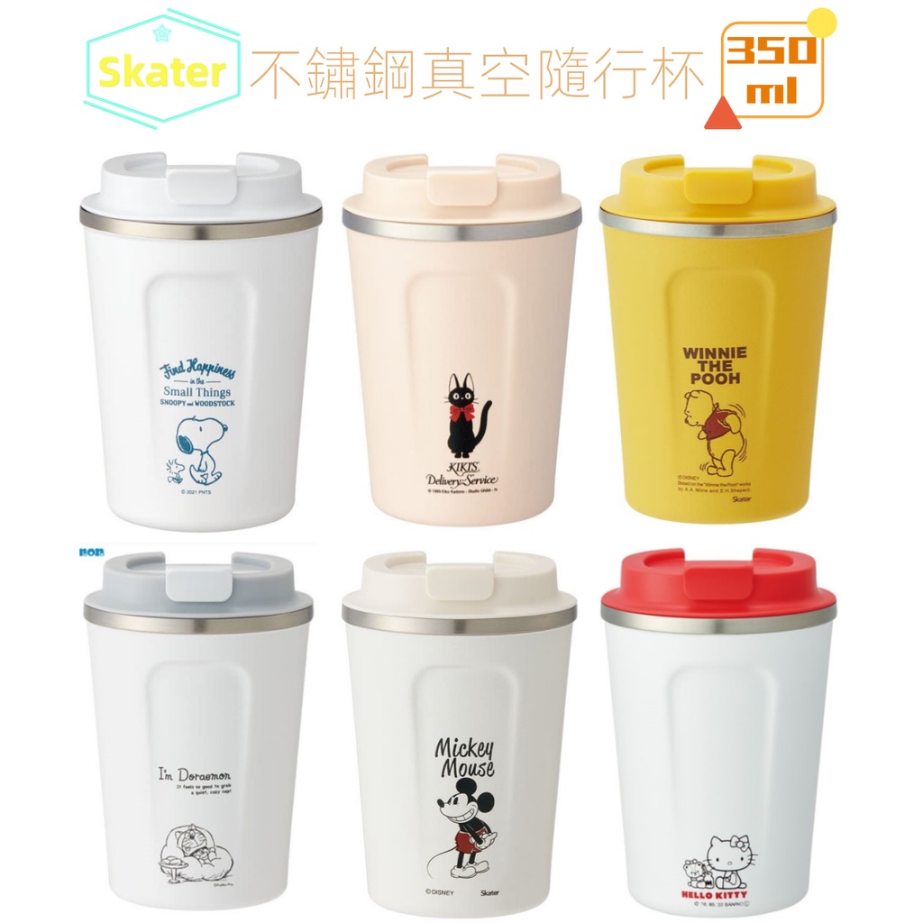 =海神坊=日本空運 Skater STBC3F 史努比 米奇 維尼 哆啦A夢 不鏽鋼 隨行杯 保溫杯 咖啡杯 350ml | 蝦皮購物