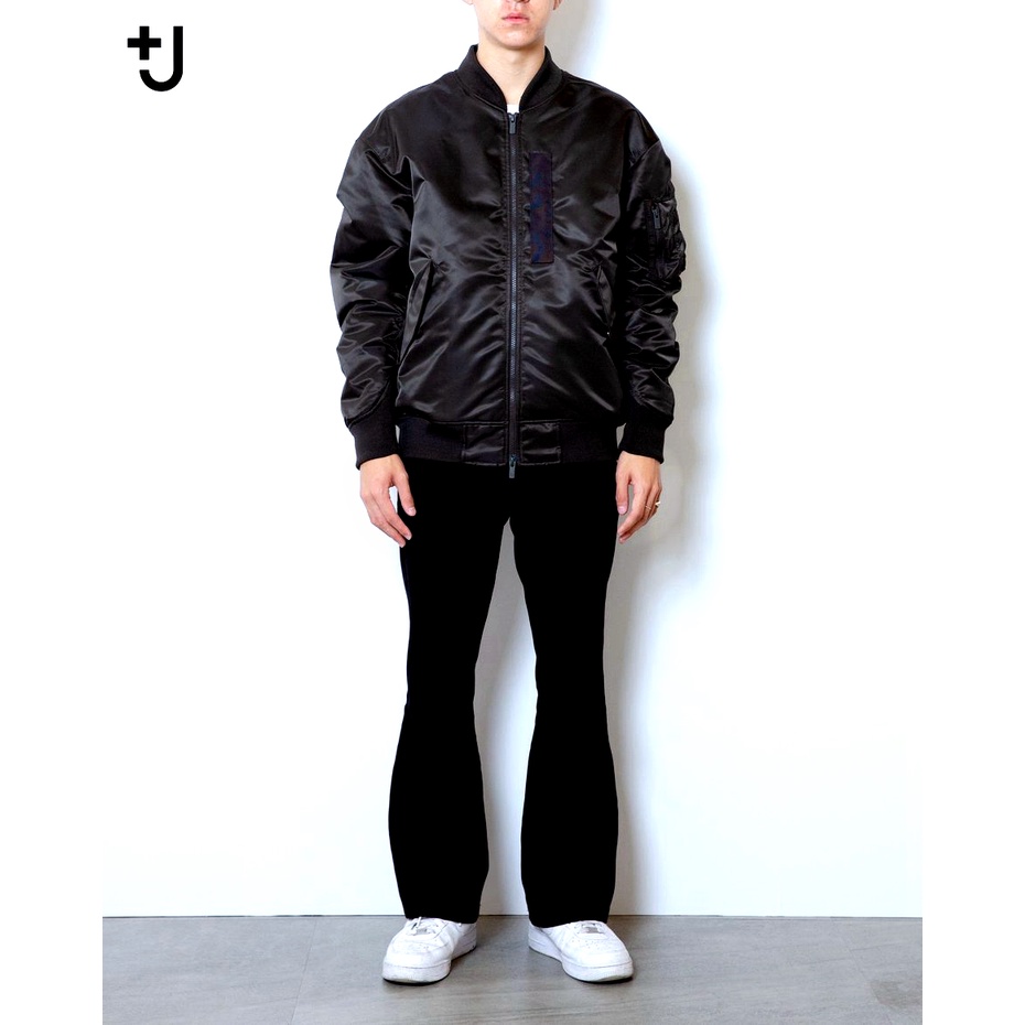 現貨UNIQLO +J HYBRID羽絨寬版MA-1飛行外套XS JIL SANDER 445765 BLACK