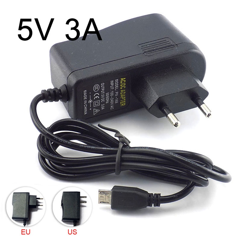 Micro USB 5V 3A AC DC 電源適配器歐盟美國插頭 100V-240V 3000mA 充電器電源 TWK | 蝦皮購物