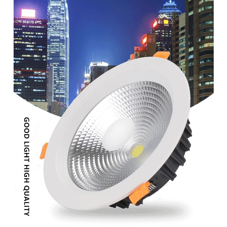 Led筒燈7w 15w 30w cob led射燈AC 110V 220V天花板嵌入式筒燈圓形面板燈室內燈 | 蝦皮購物