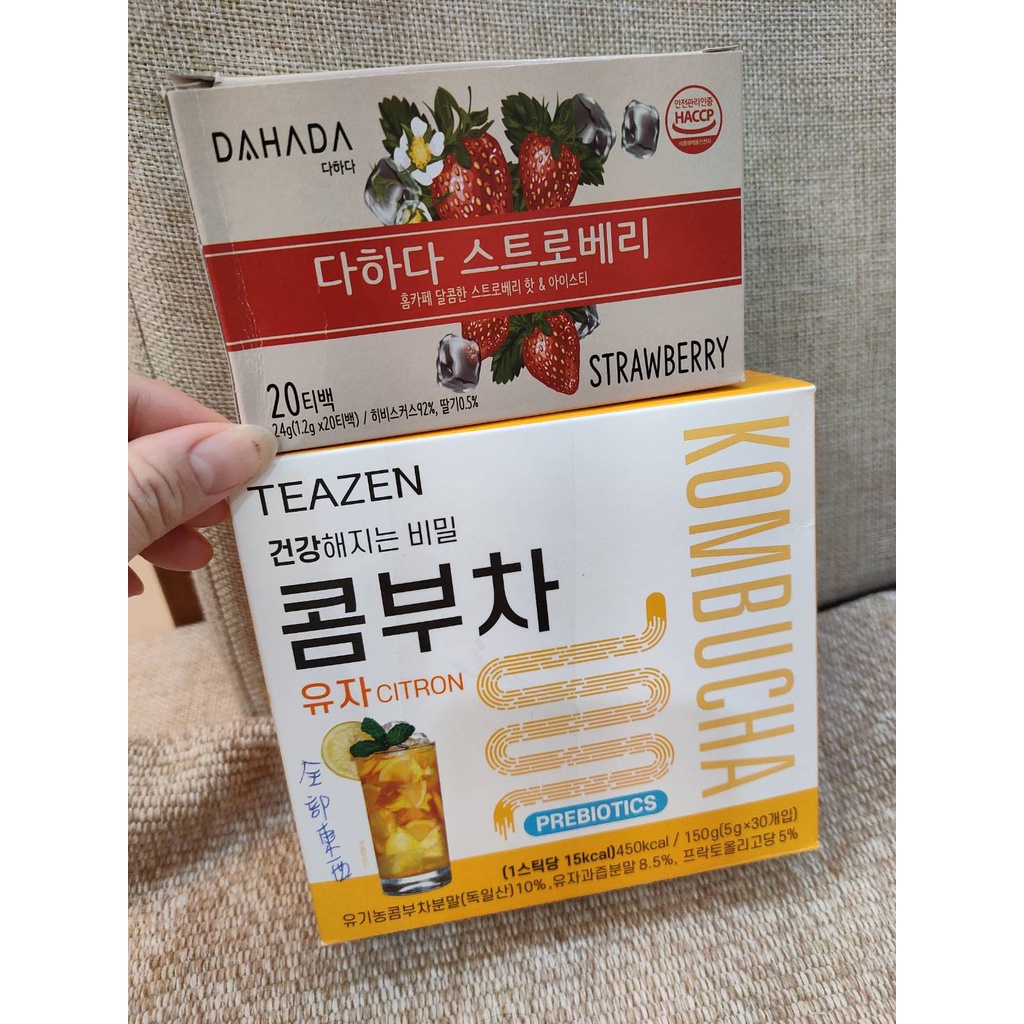 韓國 康普茶 TEAZEN KOMBUCHA 康普茶 和 DAMTUH 丹特 草莓茶 分享價 | 蝦皮購物