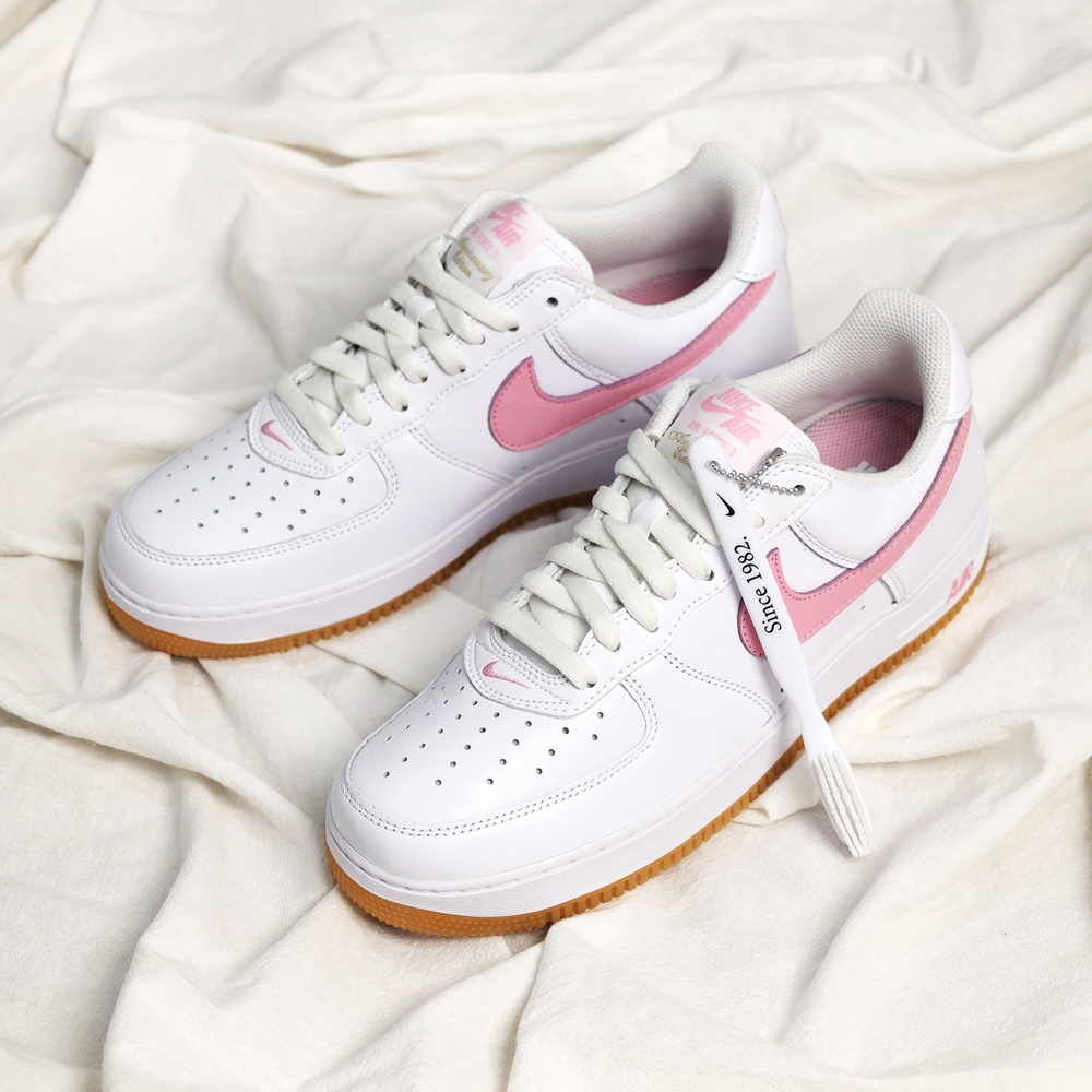 Nike 休閒鞋Air Force 1 Low Retro 白粉紅膠底男鞋女鞋【ACS】 DM0576