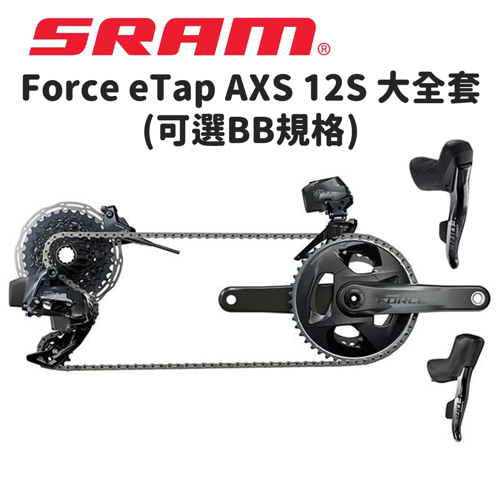 小宇單車】SRAM FORCE ETAP AXS 2*12油壓碟煞大全套12速電變原場盒裝 