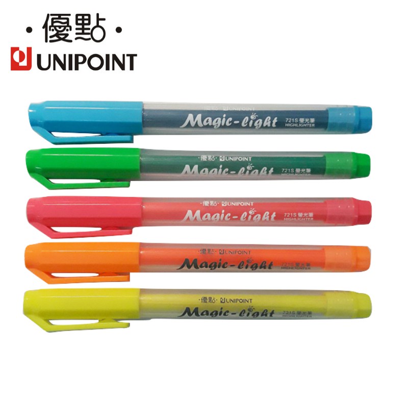 【Wen 文具】UNIPOINT 優點 721S 單頭 大容量 螢光筆 共5色 | 蝦皮購物