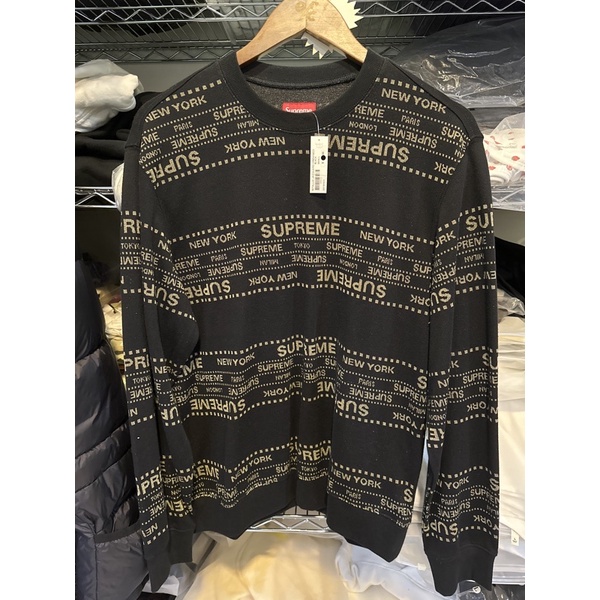 Supreme metallic outlet jacquard crewneck