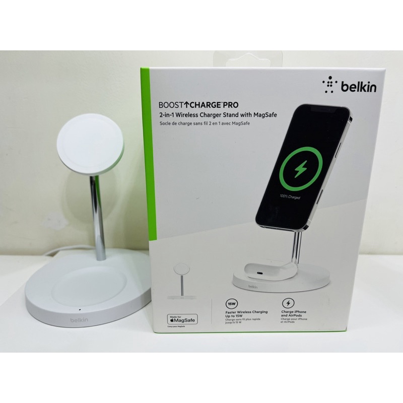 Belkin BOOST↑CHARGE™ PRO 二合一無線充電器 立架 MagSafe 二手