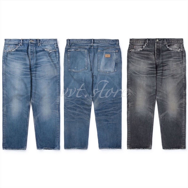 MADNESS 22AW DENIM PANTS 素牛 破壞 水洗 牛仔褲 休閒褲