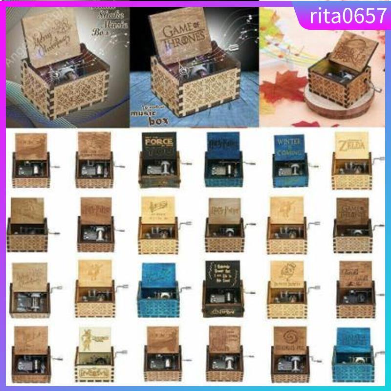 Gifts for Mom Music Box to My Mom Hand Crank Engraved Musical Box