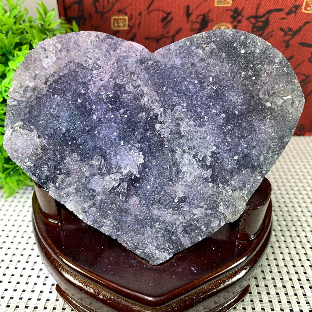 《晶爽水晶批發》嚴選頂級 天然異象水晶花 愛心擺件 附台灣訂製底座 ~ 111817 | 蝦皮購物