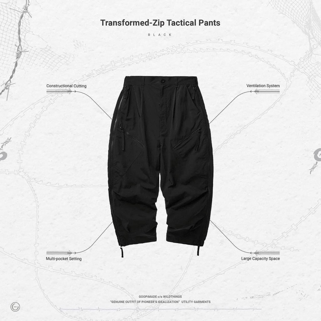 GOOPiMADE® x WILDTHINGS Transformed-Zip Tactical Pants