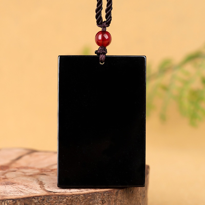 玲瓏閣】附證書天然a貨翡翠無事牌項鍊墨翠無事牌墨玉無事牌招財