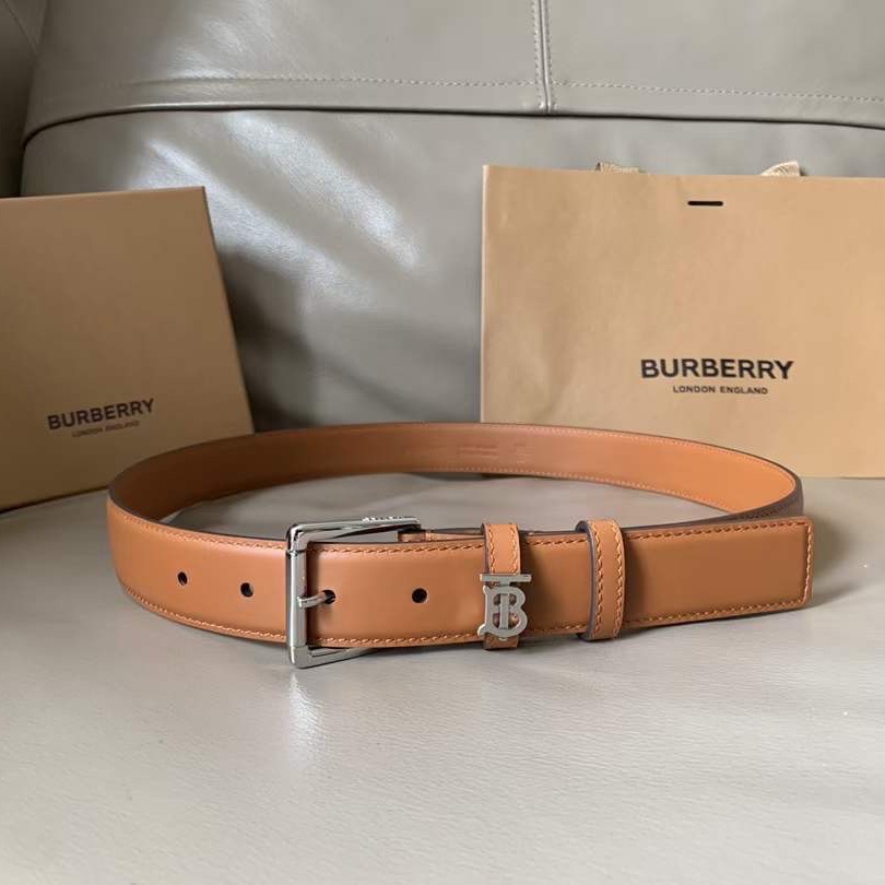 Burberry Charles Horseferry Check Belt In Tan