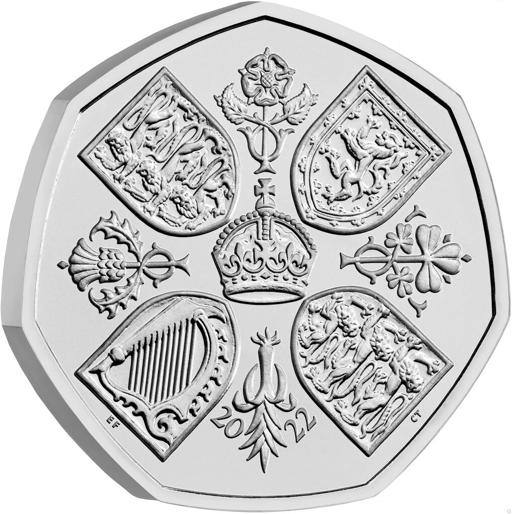 2022 英國 致敬英國女王伊麗莎白二世 50便士 50P 收藏紀念幣 官方卡裝版 | 蝦皮購物