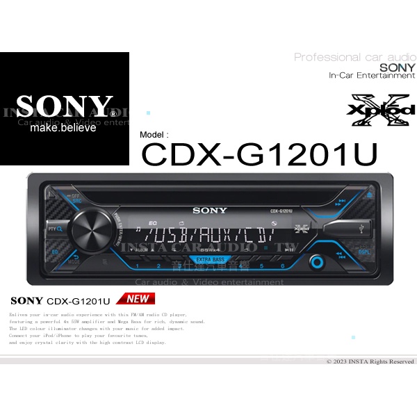 音仕達汽車音響 SONY CDX-G1201U CD/MP3/USB/AUX/Android 音響主機 公司貨 | 蝦皮購物