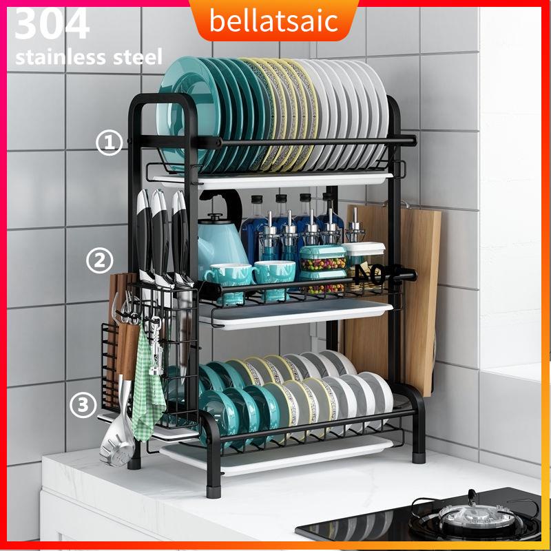 2/3 Layer Stainless steel Kitchen Shelves Dish Rack Dish Dra | 蝦皮購物