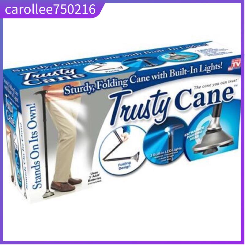 Trusty Cane Folding LED Light Quad Cane Walking Stick with F 蝦皮購物