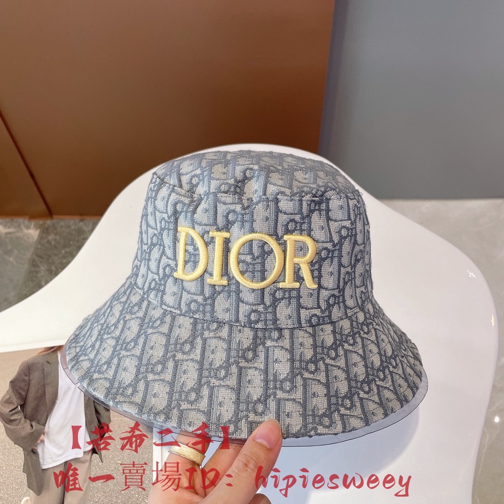 若希二手DIOR 迪奧新款百搭灰色漁夫帽帽子遮陽帽| 蝦皮購物