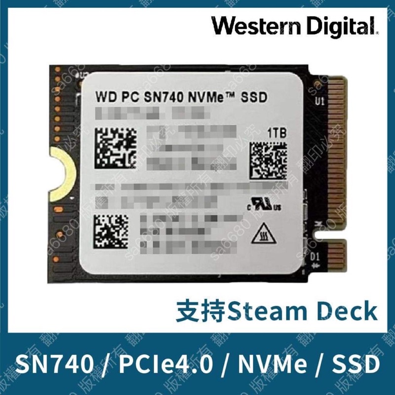 新品(Steam Deck)Western Digital SN740 M.2 2230 NVMe M.2 SSD