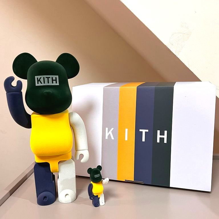 BLACK東京限定！全新KITH x BE@RBRICK拼接絨布400%+100%庫柏力克熊500