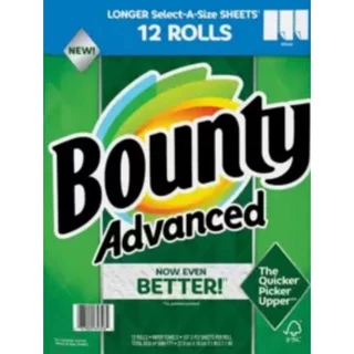 Bounty 隨意撕特級廚房紙巾 107張（特價86元）可水洗，代替抹布