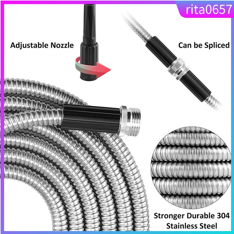 50 Ft Stainless Steel Garden Hose Flexible Metal Garden Hose 蝦皮購物